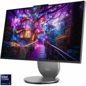 Sistem All-in-One Lenovo Yoga AIO 27IAH10 cu procesor Intel® Core™ Ultra 5 125H pana la 4.5GHz, 27, QHD, IPS, 16GB LPDDR5x, 512GB SSD M.2 2280 PCIe 4.0x4 NVMe, Intel® Arc™ Graphics, Windows 11 Home, Luna Grey, 3Y Premium Care imagine