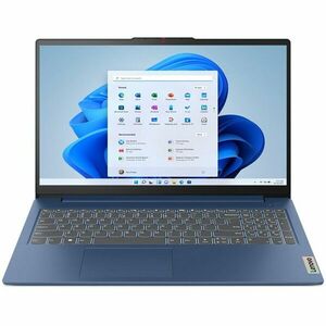 Laptop Lenovo IdeaPad Slim 3 15IRU8 cu procesor Intel® Processor U300 pana la 4.4GHz, 15.6 Full HD, 4GB LPDDR5, 128GB SSD, Intel® UHD Graphics, Windows 11 Home in S mode, Abyss Blue imagine