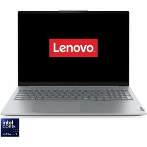 Laptop Lenovo ThinkBook 16 G8 IAL cu procesor Intel® Core™ Ultra 7 255H pana la 5.1GHz, 16 WUXGA, IPS, 16GB DDR5 RAM, 512GB SSD, Intel® Arc™ Graphics, No OS, Arctic Grey, 3y on-site Premium Care imagine