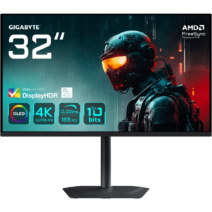 Monitor LED GIGABYTE Gaming MO32U 31.5 inch UHD QD-OLED 0.03 ms 165 Hz HDR USB-C FreeSync Premium Pro imagine