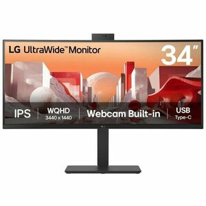 Monitor LED LG UltraWide 34BA85QE-B Curbat 34 inch UWQHD IPS 5 ms 60 Hz Webcam USB-C HDR imagine