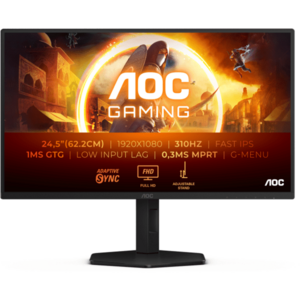 Monitor LED AOC Gaming AGON 25G4SXU 24.5 inch FHD IPS 0.3 ms 310 Hz HDR G-Sync Compatible imagine