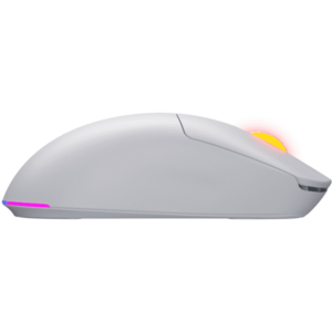 Mouse wireless Hator Quasar 3, 12K DPI, conectivitate 2.4GHz, bluetooth si USB, switch HATOR Optical 100M, side switch Huano 3M, iluminare RGB 16.8M, alb imagine