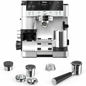 Espressor semi-automat 3in1 Ninja Luxe Café Premier ES601EU, 1650W, Cold Brew, rasnita incorporata cu 25 trepte de macinare, Barista Assist, cantar incorporat, recipient de spumare cu tel integrat, autocuratare a sistemului de spumare, inox imagine