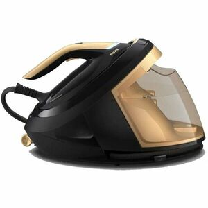 Statie de calcat cu abur Philips PerfectCare Seria PSG8140/80, Boiler, Talpa SteamGlide Elite, Tehnologia OptimalTemp, Abur 170 g/min., Jet de abur 700 g, Rezervor 1.8 L, Easy De-Calc Plus, Blocare de siguranta la transport, Negru/Auriu imagine