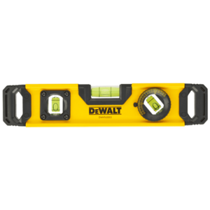 Nivela cu bula de aer (boloboc) torpedo 25 cm DeWALT DWHT0-43003, aluminiu extrudat, 3 fiole verticala orizontala si reglabila, capete ABS rezistente la impact imagine