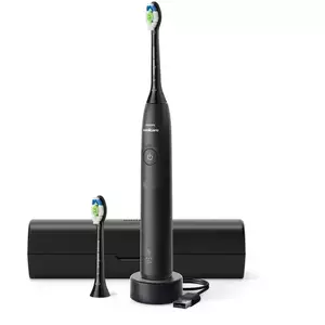 Periuta de dinti sonica reincarcabila HX7101/03, 1 mod de periere, 2 intensitati, Senzor de presiune, Negru imagine