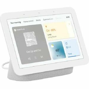 Boxa inteligenta Google Nest Hub (2nd Gen), 7 touchscreen, Wi-Fi, Bluetooth, 3 Microfoane, Alb imagine