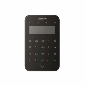 Tastatura touch LED wireless cu cititor de proximitate HikVision AX PRO DS-PK1-LT-WE BLACK , autonomie 2 ani, 868 MHz, RF 1200 m, neagra imagine
