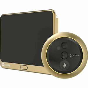 Vizor electronic smart WiFi cu sonerie Ezviz CS-DP2C-GOLDEN, 2 MP, 2 mm, IR 5 m, PIR 6 m, slot card, 4.3 inch, microfon, difuzor, acumulator 4600 mAh imagine