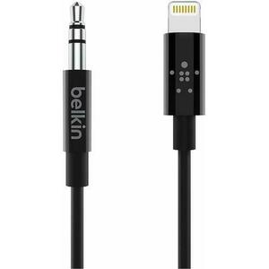 Cablu auxiliar Belkin, Lightning la Jack 3.5 mm, 80 cm, negru imagine