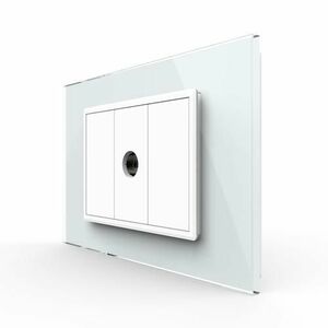 Priza Simpla TV Livolo cu Rama din Sticla – Serie Noua imagine