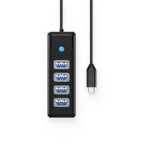 HUB USB Orico PW4U-C3, 4x USB 3.0 Type-A (Negru) imagine