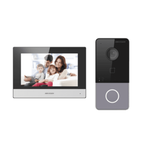 Kit videointercom IP Hikvision DS-KIS603-P(C), Flash 32 MB, memorie RAM 256MB, ecran 7inch touchscreen imagine