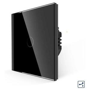 Intrerupator Simplu Cap Scara cu Touch din Sticla LUXION, Serie A (Negru) imagine