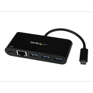 Hub USB Startech US1GC303APD, 1x USB 3.0, 1x USB-C, 1x RJ-45, 60 W (Negru) imagine