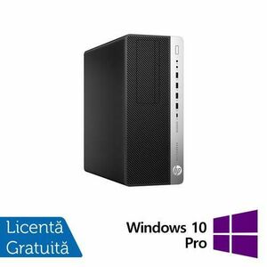 Calculator Sistem PC Refurbished HP EliteDesk 800 G3 Tower, Intel Core i3-6100 3.70GHz, 8GB DDR4, 256GB SSD, DVD-ROM + Windows 10 Pro imagine