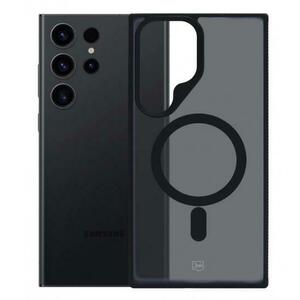 Husa MagSafe pentru Samsung Galaxy S24 Ultra, 3MK, Smoke MagCase, Neagra imagine