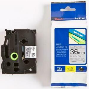 Banda laminata mata Brother TZEM961, 36mm/8m (Negru/Argintiu) imagine