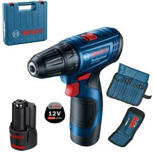 Mașina de gaurit si insurubat BOSCH GSR 120-LI, 2 acumulatori Li-Ion, 2Ah, 30Nm + Valiza imagine
