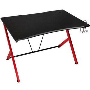Birou Gaming Nitro Concepts D12, 116 x 76 cm, suport pahar, suport casti si 2 orificii gestionare cabluri (Negru/Rosu) imagine