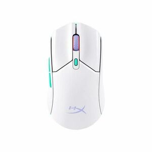 Mouse gaming wireless HyperX Pulsefire Haste 2 Core, 12000 DPI, ultrausor (70 g), 2, 4GHz/Bluetooth 5.2, autonomie pana la 100 de ore, 6 butoane, software NGENUITY, PTFE skates, Alb imagine