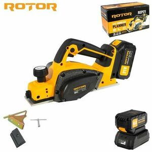 Rindea pe acumulator Rotor REP21, 21V/3Ah, 500 W, 16000 rot/min , Brushless (Galben/Negru) imagine