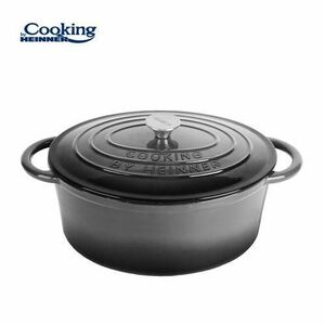 Semioala fonta ovala emaila Heinner HR-ZVC-S26OV, 33 x 26.5 x 11.5 cm, 6L (Gri) imagine
