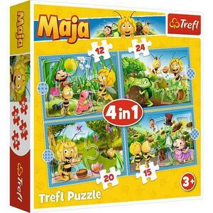 Puzzle Trefl 4 in 1 Aventurile Albinutei Maya, 12/15/20/24 piese imagine