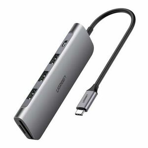 Hub USB Type-C Ugreen CM195, 2 x USB-A, 1 x USB Type-C, 1 x SD, 1 x microSD, 1 x HDMI (Gri) imagine