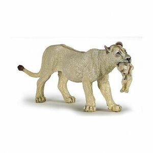 Figurina Papo - Animale salbatice, Leoaica alba cu pui imagine