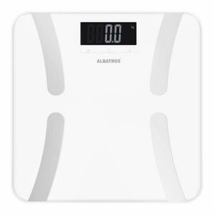 Cantar de baie Albatros HARMONY, Analizator corporal, max 180 kg, procentaj grasime corporala, masa osoasa, cantitate apa din corp, masa musculara (Alb) imagine