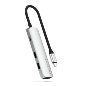 Hub USB Multiport Satechi Slim ST-P4SS, 4-in-1, USB-C, HDMI 4K (Argintiu) imagine