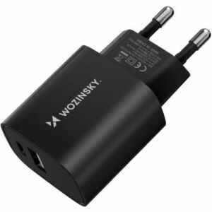 Incarcator Retea WZK WGWCB, 20W, 3A, 1 x USB-A - 1 x USB-C, Negru imagine