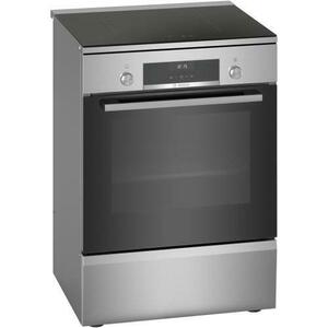 Aragaz Bosch HLS59D351, Electric, Plita inductie, 4 zone gatit, Control electronic, Cuptor electric, 66 L, Grill, Autocuratare EcolClean + hidrolitica, 3D Hotair, 2 suporti telescopici, sertar depozitare, Timer, 60 cm (Inox) imagine