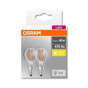 Set 2 becuri Led Osram, E14, 4W, 470 lumeni, lumina calda(2700K), durata de viata 10.000 ore, clasa energetica A++ imagine
