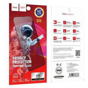 Folie de protectie Ecran Privacy HOCO G15 pentru Apple iPhone 16 Pro Max, Sticla Securizata, Full Glue, 5D imagine