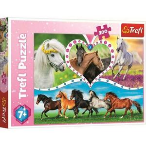 Puzzle Trefl Frumosii Cai, 200 piese imagine