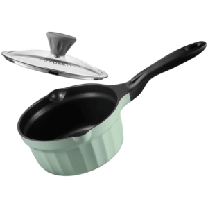 Tigaie de sos cu capac BUYDEEM CP141-CG, 1.8 l, 18 cm, Aluminiu turnat (Verde) imagine