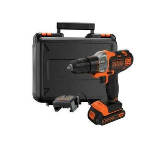 Masina de gaurit si insurubat pe acumulator Black & Decker Multievo MT218K-QW, 18 V, 800 rpm (Negru/Portocaliu) imagine