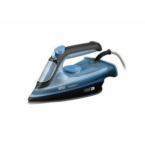 Fier de calcat Braun FreeStyle 3 FI3194BK, 2400W, Jet de abur 200g/min, abur variabil 0-45 g/min, talpa SuperCeramic, rezervor 270 ml, tehnologie FreeGlide, oprire automata, sistem antipicurare (Negru/Albastru) imagine