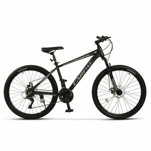 Bicicleta MTB Carpat Montana C2699A 26inch, Schimbator spate Shimano Tourney TZ 7 viteze, Manete schimbator Secventiale 21 Viteze, Cadru Aluminiu, Roti 26 Inch, Frane pe Disc mecanice, Negru/Gri imagine