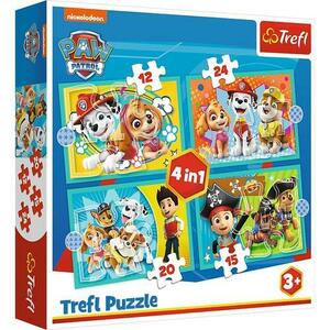 Puzzle Trefl 4 in 1 - Paw Patrol, 12/15/20/24 piese imagine