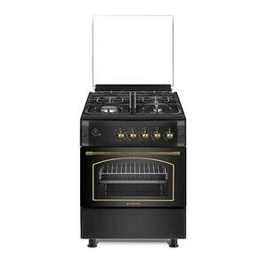 Aragaz rustic Studio Casa SIERRA VIVA, Gaz, 4 arzatoare, Cuptor pe gaz, 60x60cm, Rotisor, Grill gaz, Ventilatie Turbo, gratare fonta (Antracit) imagine