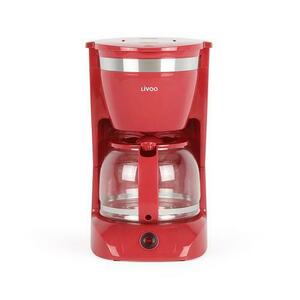 Cafetiera Livoo DOD163RC, 800W, 1, 25L, sistem anti-picurare, plita antiaderenta, functie mentinere la cald (Rosu) imagine