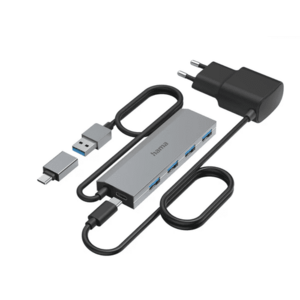 Hub USB Hama 200138, USB 3.2 (Gri) imagine
