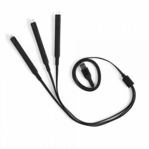 Cablu de date Livoo TEA230N, Micro USB, USB Type-C, Lightning, 1.2m (Negru) imagine