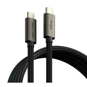 Cablu Date si Incarcare USB-C - USB-C Ringke 2X2, 240W, 1m, Negru imagine