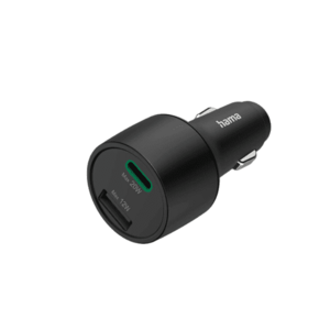 Incarcator auto Hama 201690, 1xUSB, 1x USB-C, 20/12W (Negru) imagine