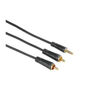 Cablu audio Hama 122301, jack 3.5 mm x 2 RCA, 10m (Negru) imagine
